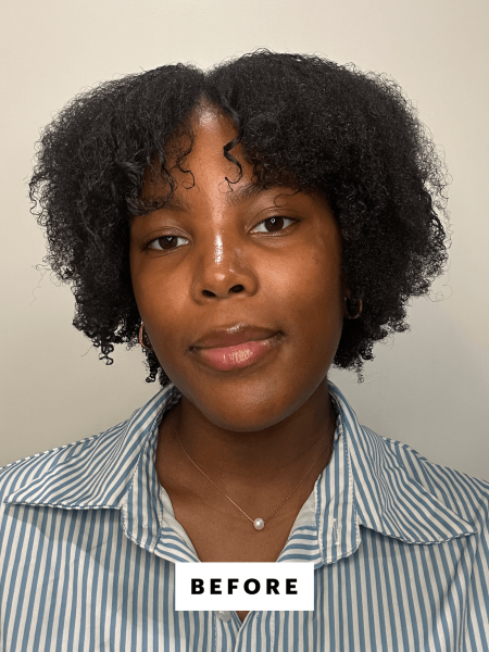 A selfie of Allure creative producer Sydney Malone before using the Pattern Blow Dryer